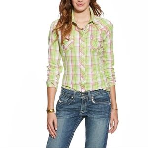 Ariat Brooke Fitted Plaid Snap Shirt XL